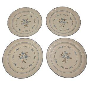 Cordella Bluet Hand Decorated 7 ¾” Stoneware Salad Luncheon Plates – Set of 4